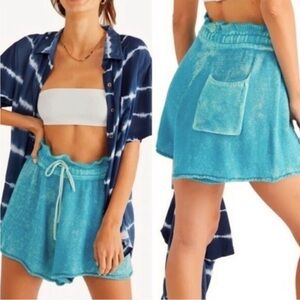 Free People Summertime Blues Knit Shorts